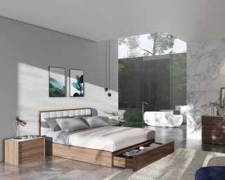 Charlotte Bed with Hunter Nightstand - Staged Charlotte Bed with Hunter Nightstand - Staged