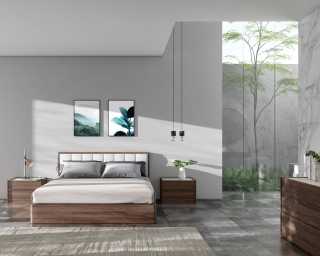 Charlotte Bed with Hunter Nightstand and Dresser - Staged Charlotte Bed with Hunter Nightstand and Dresser - Staged