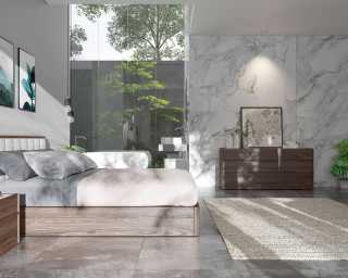 Charlotte Bed with Hunter Nightstand and Dresser - Staged Charlotte Bed with Hunter Nightstand and Dresser - Staged