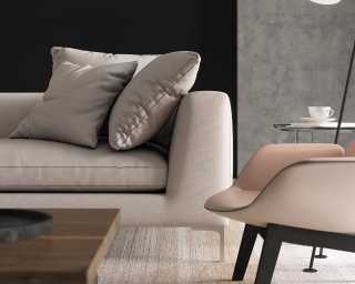 Hugo Sofa Modern Tweed Sand Hugo Sofa Modern Tweed Sand