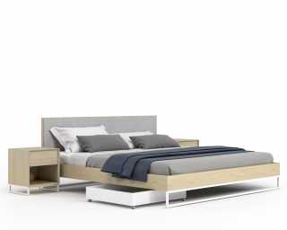 Soren Bed - Wood (King) w/ Soren Nightstand, Bo Storage Drawer Soren Bed - Wood (King) w/ Soren Nightstand, Bo Storage Drawer