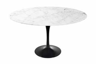 Saarinen Tulip Table - White Cararra Marble + Black Base Saarinen Tulip Table - White Cararra Marble + Black Base