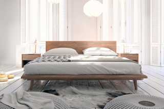Asher Bed Staged - Walnut Asher Bed Staged - Walnut